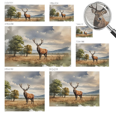 Decorative wall mural for living room featuring a majestic deer motif