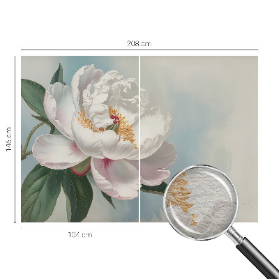 Non-woven wall mural with a motif of a beautiful peony