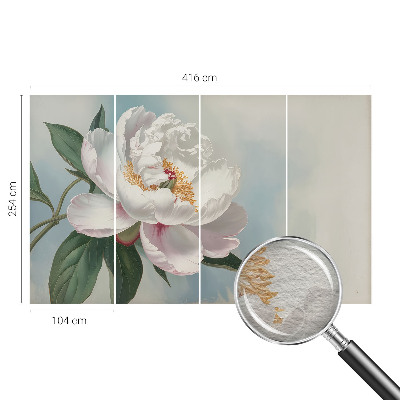 Non-woven wall mural with a motif of a beautiful peony