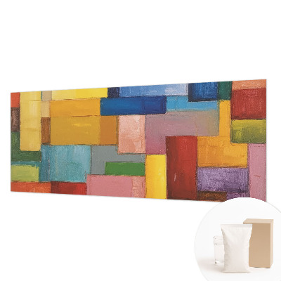 Wall mural with a pattern of colored rectangles