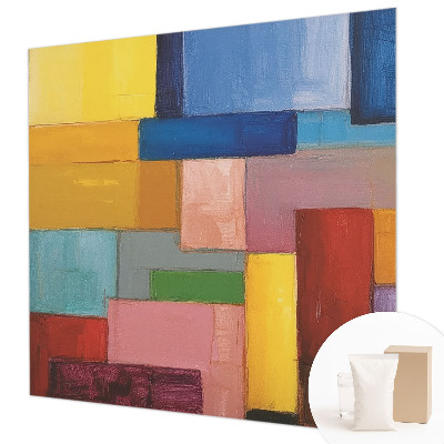 Wall mural with a pattern of colored rectangles
