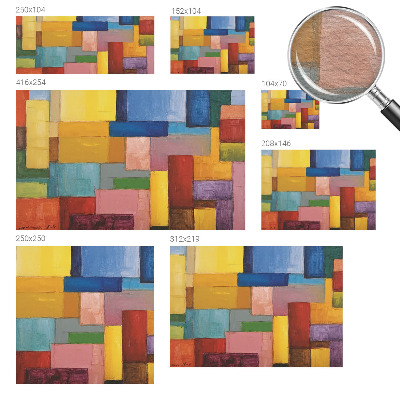 Wall mural with a pattern of colored rectangles