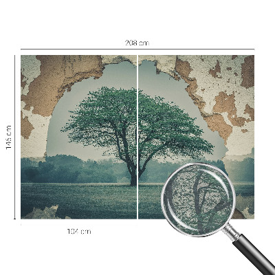 Photo wall mural with a solitary tree motif