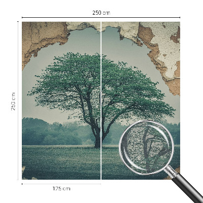 Photo wall mural with a solitary tree motif
