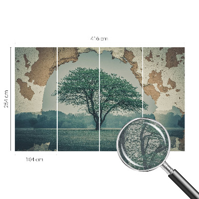 Photo wall mural with a solitary tree motif