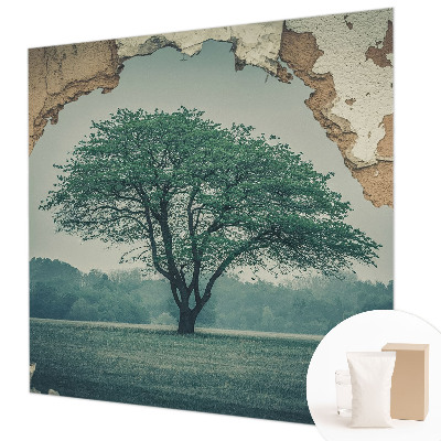 Photo wall mural with a solitary tree motif