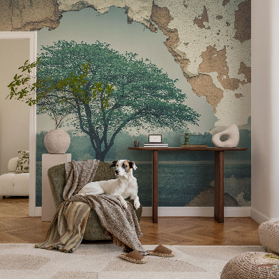 Photo wall mural with a solitary tree motif