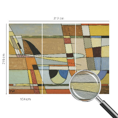 Non-woven photo wallpaper with a geometric harmony design