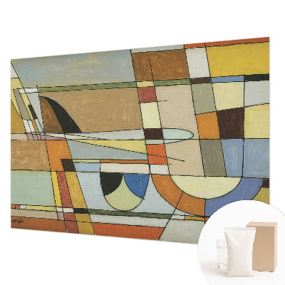 Non-woven photo wallpaper with a geometric harmony design