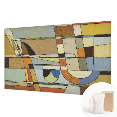 Non-woven photo wallpaper with a geometric harmony design