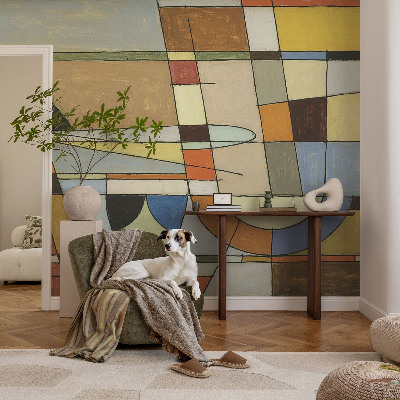 Non-woven photo wallpaper with a geometric harmony design