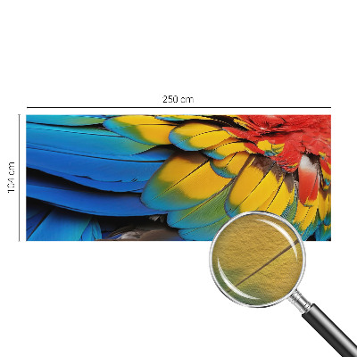 Wall mural for living room with a rainbow feather design