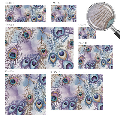 Wall mural for bedroom Peacock feathers