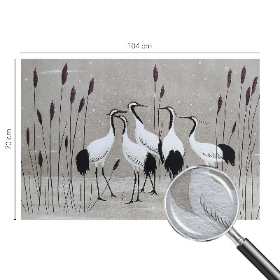 Bedroom wall mural wallpaper with a flock of cranes motif