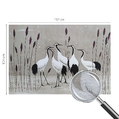 Bedroom wall mural wallpaper with a flock of cranes motif