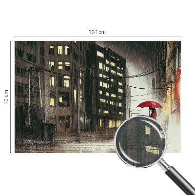 Large wall mural Rainy city