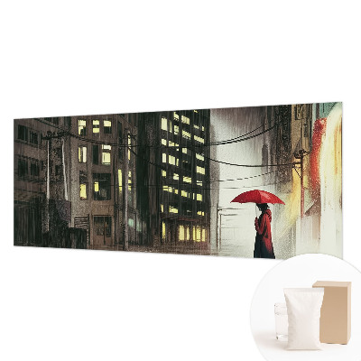 Large wall mural Rainy city