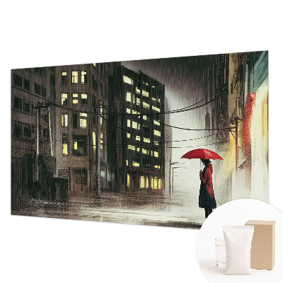 Large wall mural Rainy city