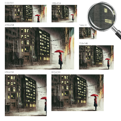 Large wall mural Rainy city