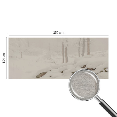 Custom size wall mural with a snowy forest design
