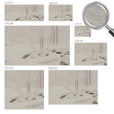 Custom size wall mural with a snowy forest design