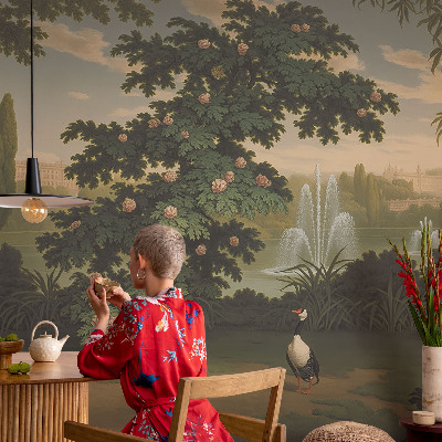 Modern wall mural for bedroom with a natural garden motif