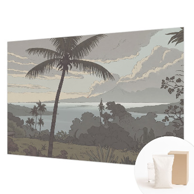 Large wallpaper mural featuring an exotic landscape