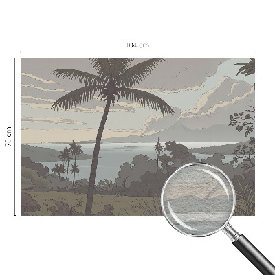 Large wallpaper mural featuring an exotic landscape