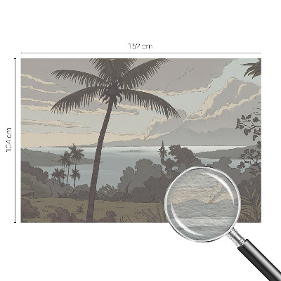 Large wallpaper mural featuring an exotic landscape