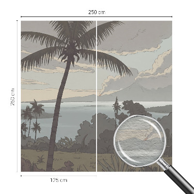 Large wallpaper mural featuring an exotic landscape