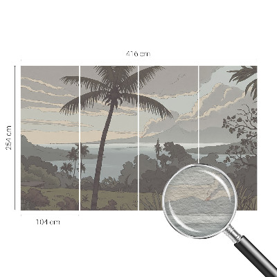 Large wallpaper mural featuring an exotic landscape