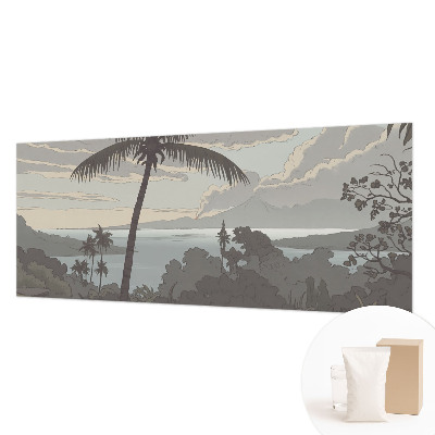 Large wallpaper mural featuring an exotic landscape