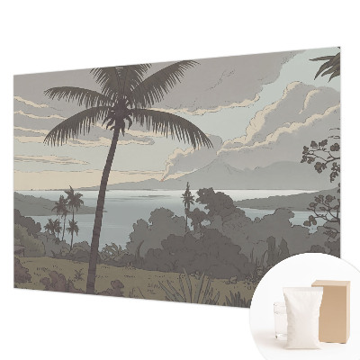 Large wallpaper mural featuring an exotic landscape