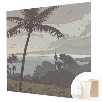 Large wallpaper mural featuring an exotic landscape