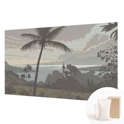 Large wallpaper mural featuring an exotic landscape
