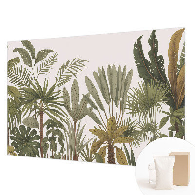 Modern wall mural with an exotic leaves design