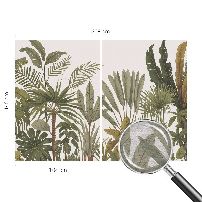 Modern wall mural with an exotic leaves design