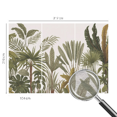 Modern wall mural with an exotic leaves design