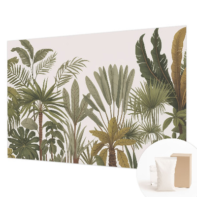 Modern wall mural with an exotic leaves design