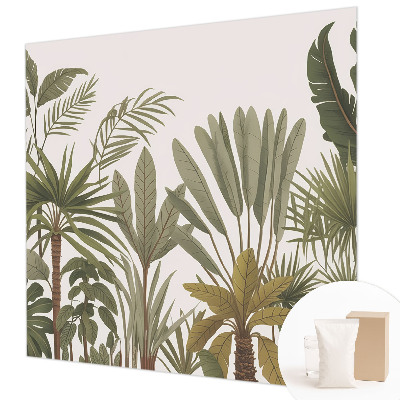 Modern wall mural with an exotic leaves design