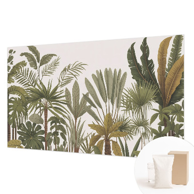 Modern wall mural with an exotic leaves design