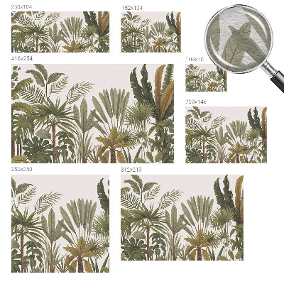 Modern wall mural with an exotic leaves design
