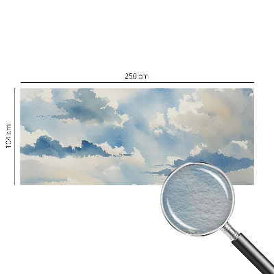 Modern wall mural for living room featuring a heavenly clouds design