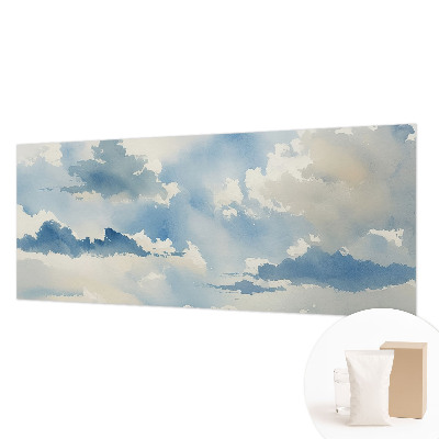 Modern wall mural for living room featuring a heavenly clouds design