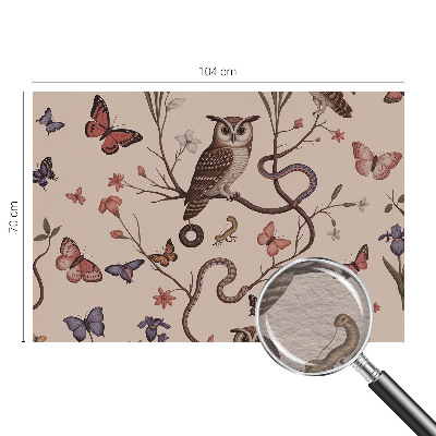 High quality wall mural wallpaper featuring an owl and natural scenery