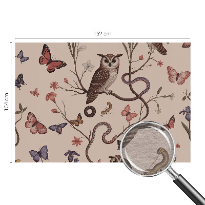 High quality wall mural wallpaper featuring an owl and natural scenery