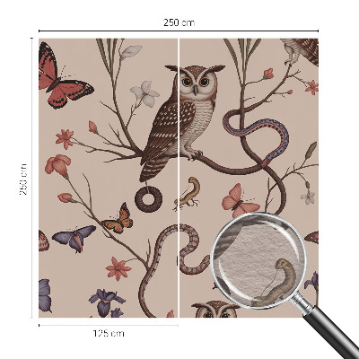 High quality wall mural wallpaper featuring an owl and natural scenery