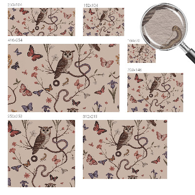 High quality wall mural wallpaper featuring an owl and natural scenery