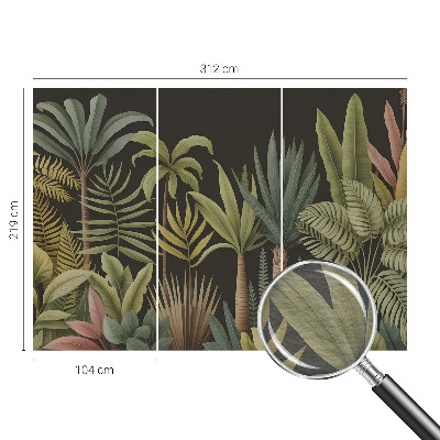 Premium wall mural for bedroom with a tropical jungle design