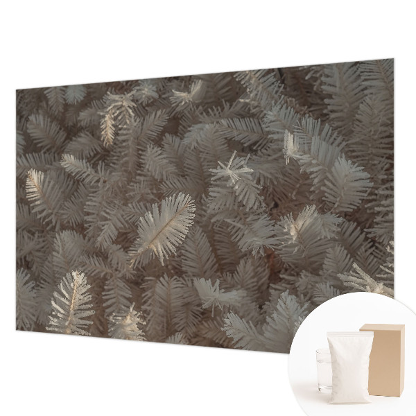 Non-woven wall mural with a frosty twig pattern